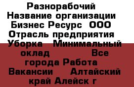 Разнорабочий › Название организации ­ Бизнес Ресурс, ООО › Отрасль предприятия ­ Уборка › Минимальный оклад ­ 22 000 - Все города Работа » Вакансии   . Алтайский край,Алейск г.